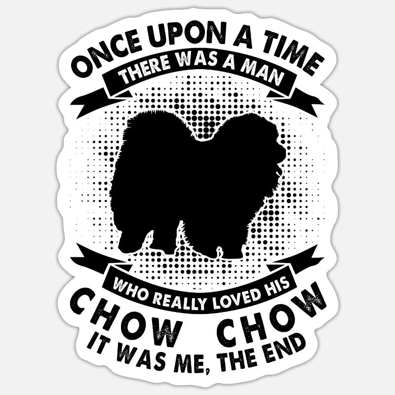 Es War Einmal - Chow-Chow - Sticker Größe S (10 x 10 cm) - Mattweiß