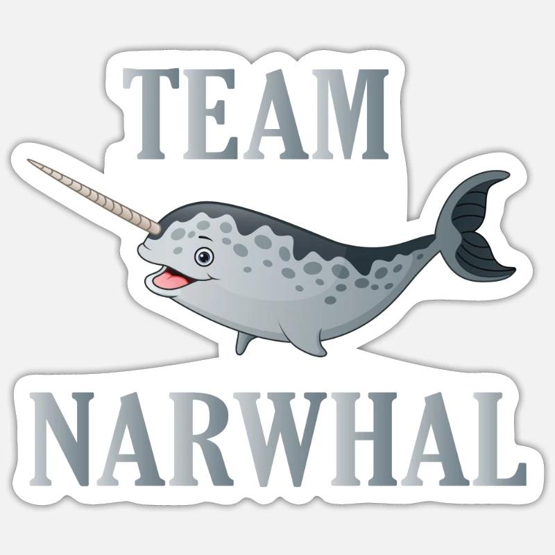Équipe Narwal - Sticker taille S (10 x 10 cm) - blanc mat