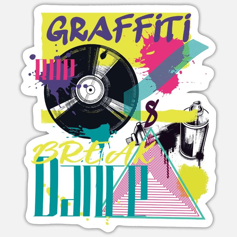 Graffiti rap et breakdance Sticker taille S (10 x 10 cm)