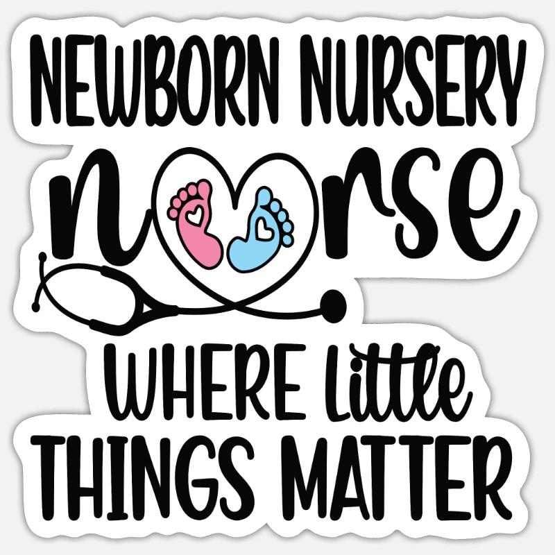 Fier cadeau d'infirmière néonatale - Sticker taille S (10 x 10 cm) - blanc mat