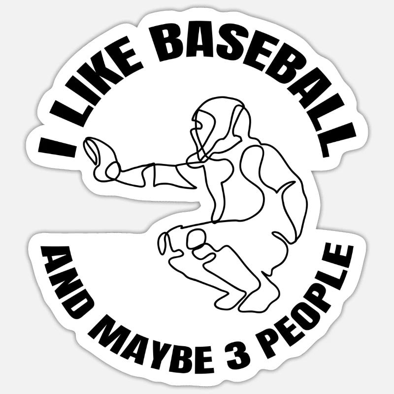 Baseball Baseball Lover Cadeau Jeu de baseball - Sticker taille S (10 x 10 cm) - blanc mat