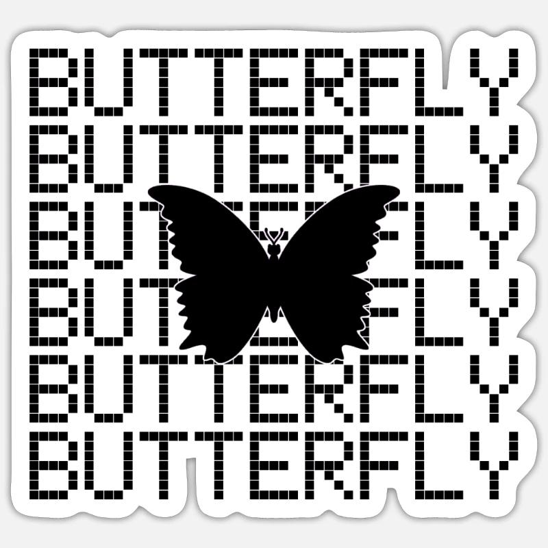 Papillon - Sticker taille S (10 x 10 cm) - blanc mat