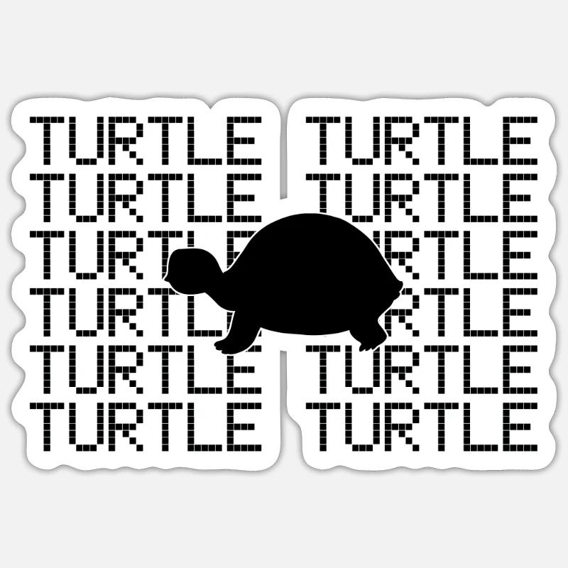 Tortue - Sticker taille S (10 x 10 cm) - blanc mat