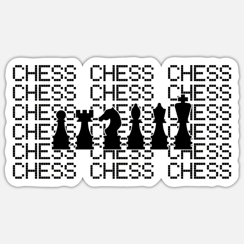 Échecs - Sticker taille S (10 x 10 cm) - blanc mat