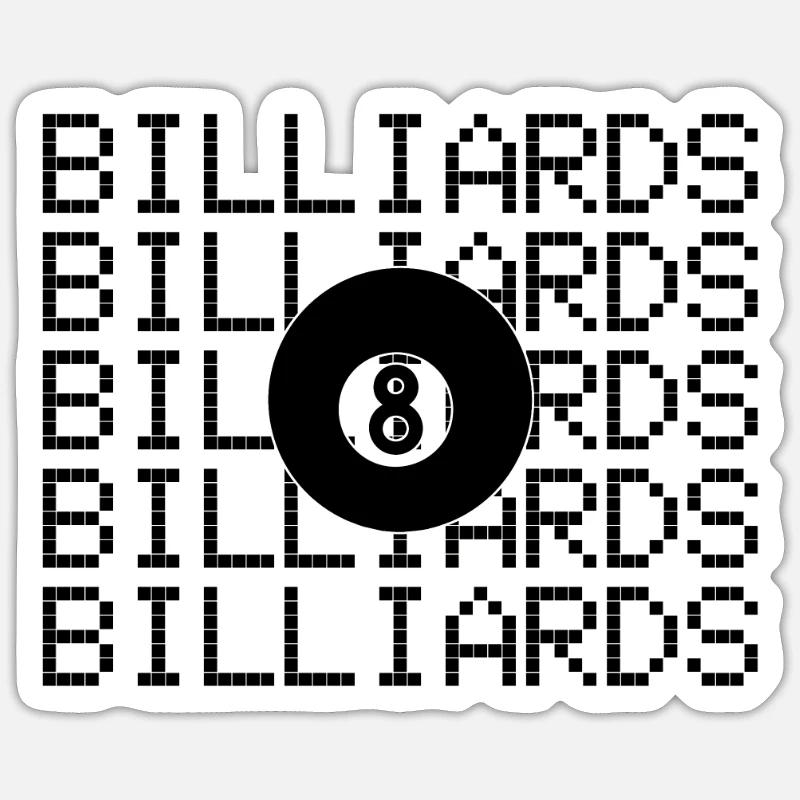 Billiard - Sticker Größe S (10 x 10 cm) - Mattweiß