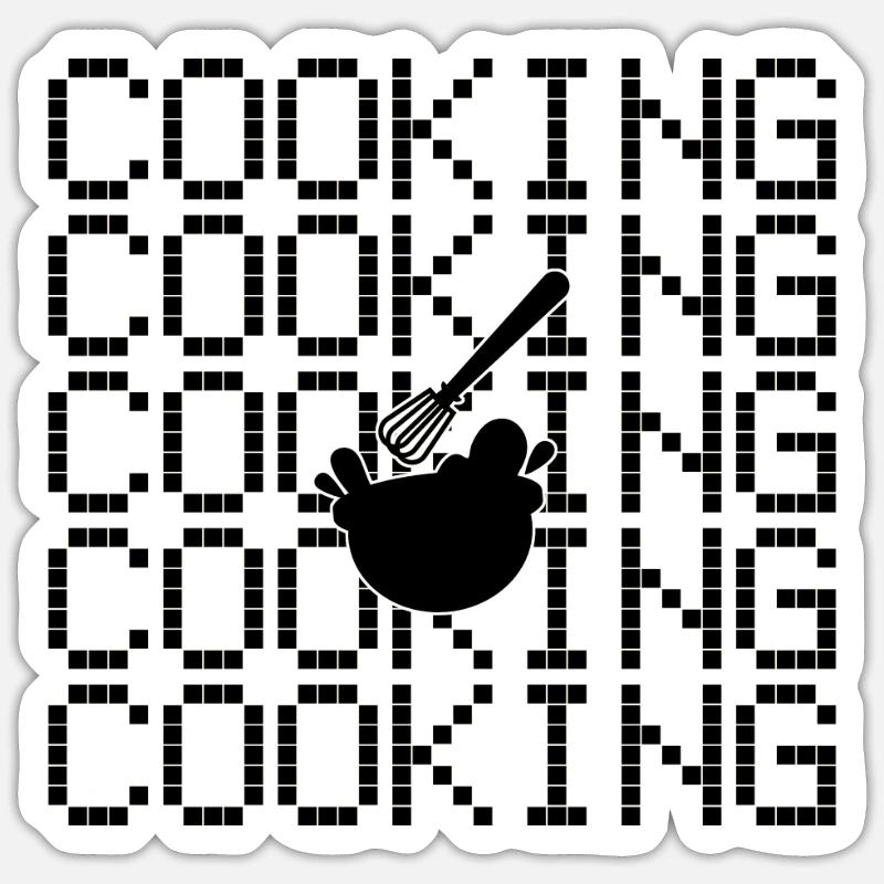 Kochen - Sticker Größe S (10 x 10 cm) - Mattweiß