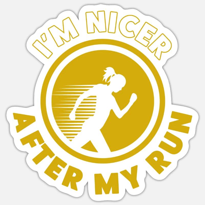 Running Runner Half Marathon - Sticker Größe S (10 x 10 cm) - Mattweiß