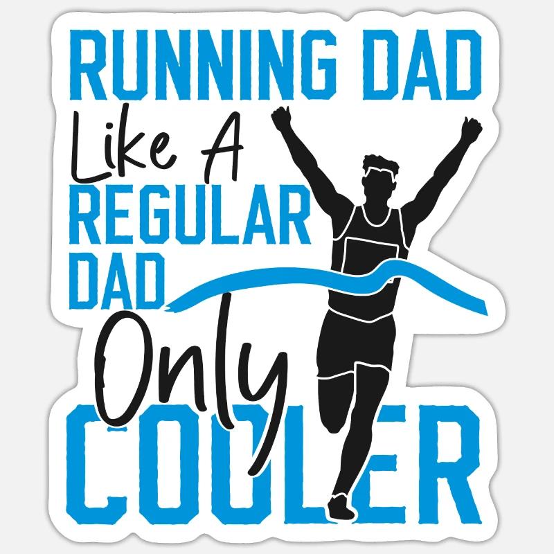 Running Runner Half Marathon Dad - Sticker size S (10 x 10 cm) - white matte