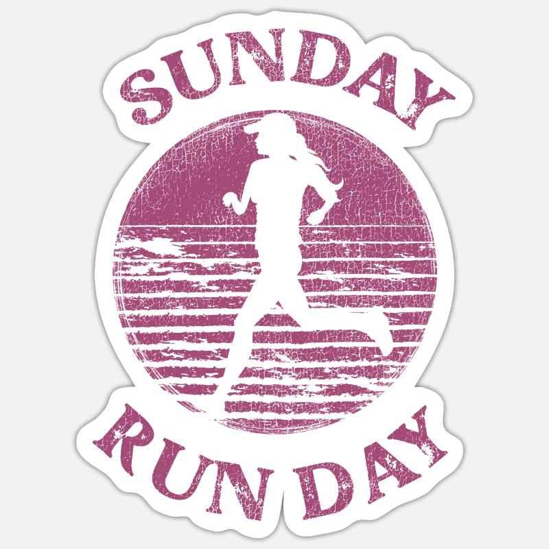 Running Runner Half Marathon Retro - Sticker Größe S (10 x 10 cm) - Mattweiß