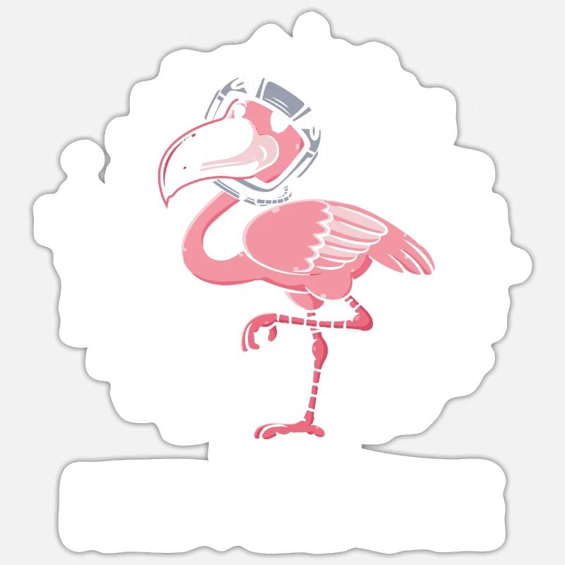 Flamant - Sticker taille S (10 x 10 cm) - blanc mat