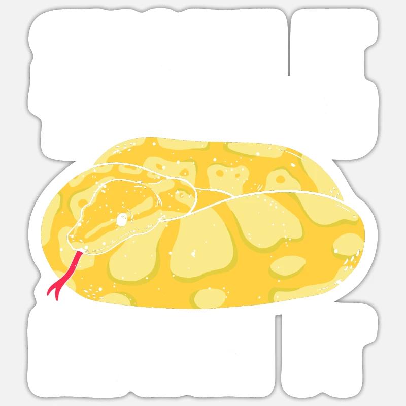 Banana Ball Python Snake It Till You Make It - Sticker Größe S (10 x 10 cm) - Mattweiß