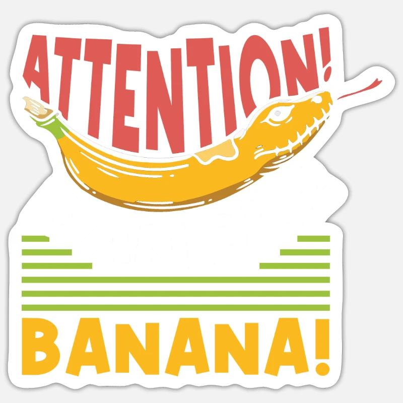 Banana Ball Python Attention Banane dangereuse Sticker taille S (10 x 10 cm)