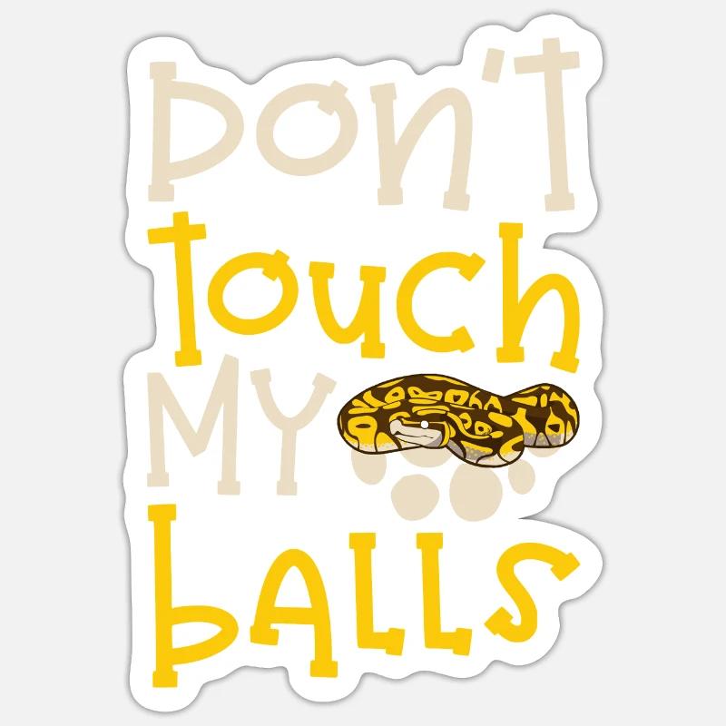 Banana Ball Python Don't Touch My Balls Sticker Größe S (10 x 10 cm)