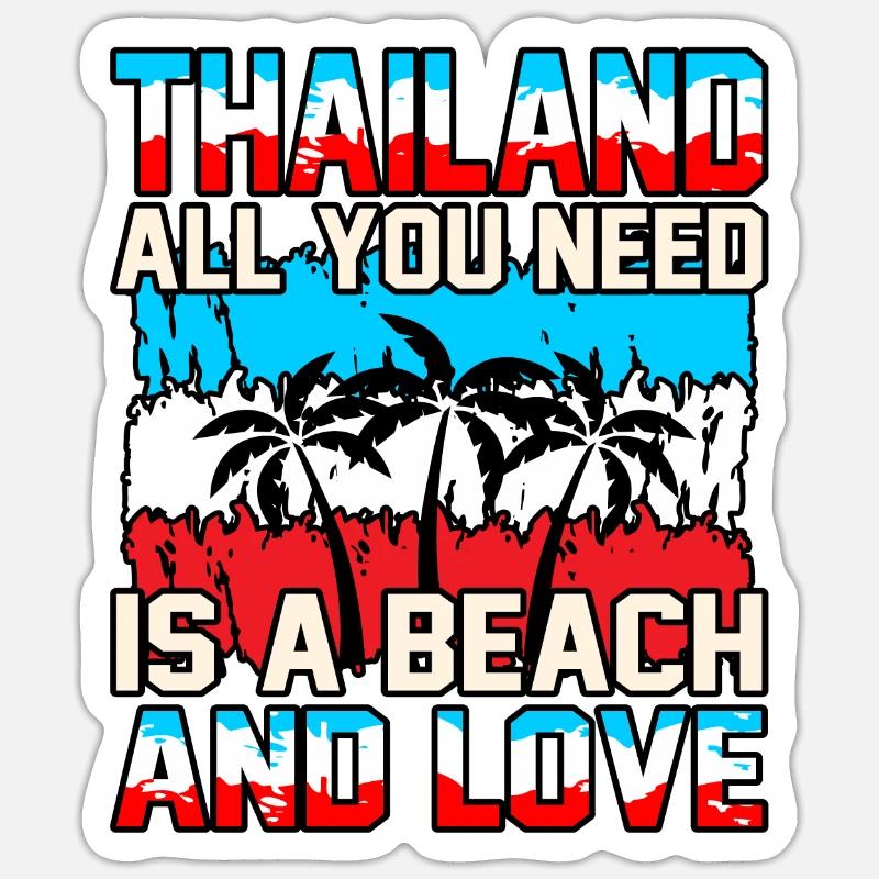 Thaïlande - Sticker taille S (10 x 10 cm) - blanc mat