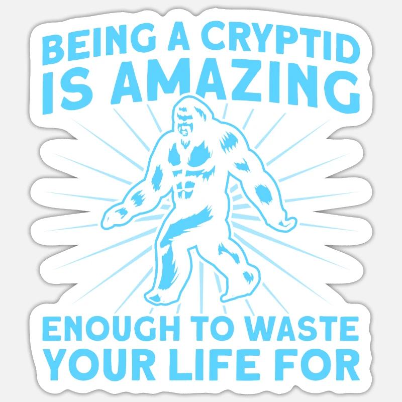 Kryptozoologie Kryptoide Monster Nerd Geschenk - Sticker Größe S (10 x 10 cm) - Mattweiß
