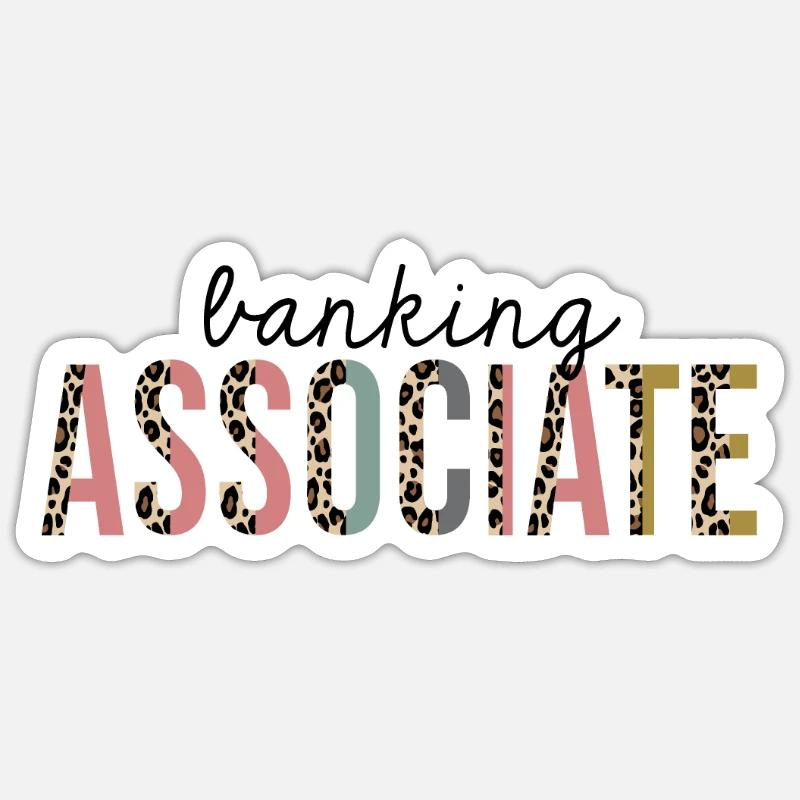 Banking associate Leopard Print Funny Sticker size S (10 x 10 cm)