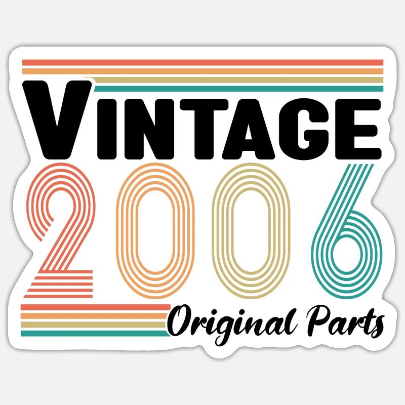 Vintage 2006 Originalteile Geburtstagsgeschenk - Sticker Größe S (10 x 10 cm) - Mattweiß