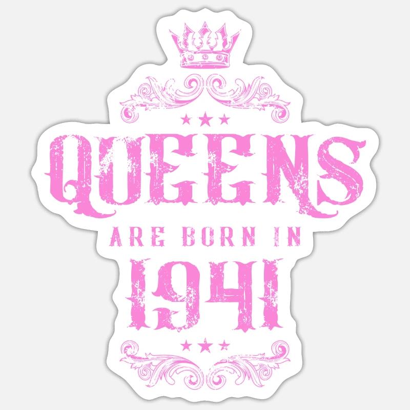 né en 1941 - Sticker taille S (10 x 10 cm) - blanc mat