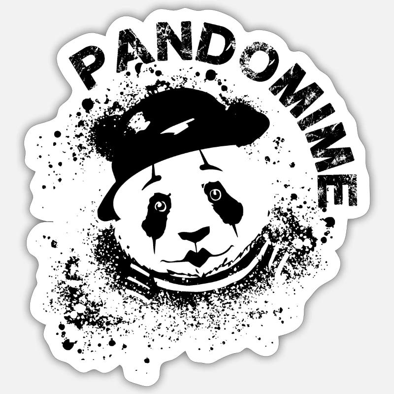 pandomime,panda,pantomime - Sticker size S (10 x 10 cm) - white matte