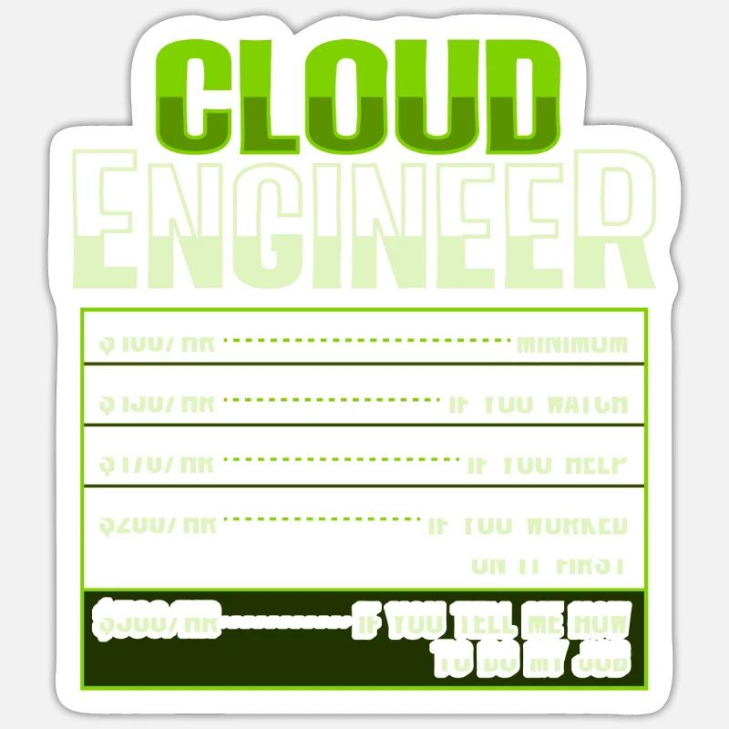 Administrateur Sys et développeur Cloud Devops Engineer Sticker taille S (10 x 10 cm)