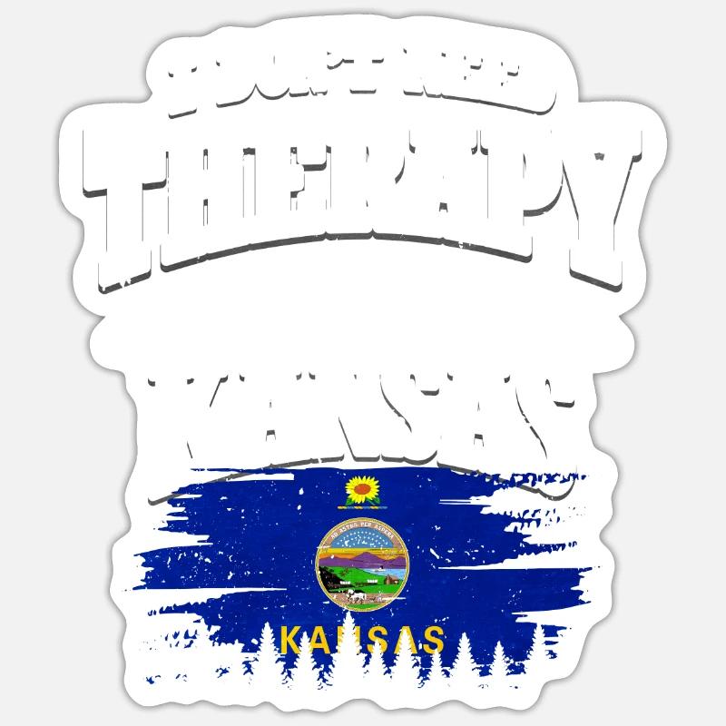 Kansas - Sticker taille S (10 x 10 cm) - blanc mat