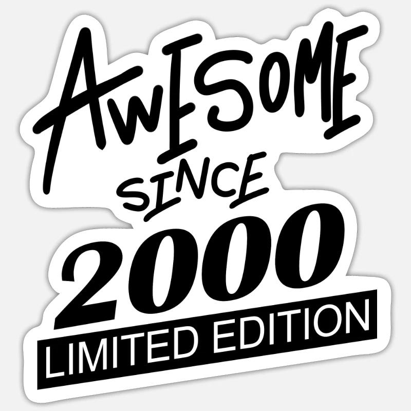 Fantastisch seit 2000 - Sticker Größe S (10 x 10 cm) - Mattweiß