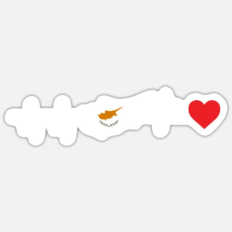 Chypre - Sticker taille S (10 x 10 cm) - blanc mat