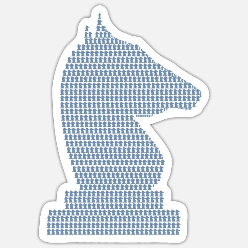 Chess Player Chess Horse - Sticker size S (10 x 10 cm) - white matte