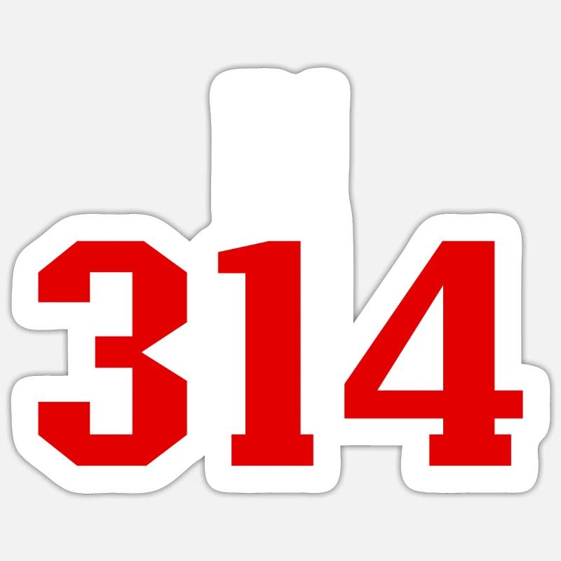 PI 3.14 Jersey Math Student Lehrer PI Day Art Pi Sticker Größe S (10 x 10 cm)