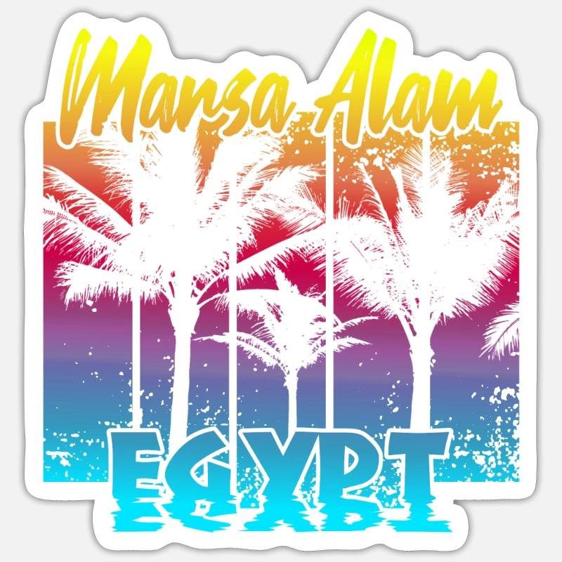 Marsa Alam Égypte - Sticker taille S (10 x 10 cm) - blanc mat