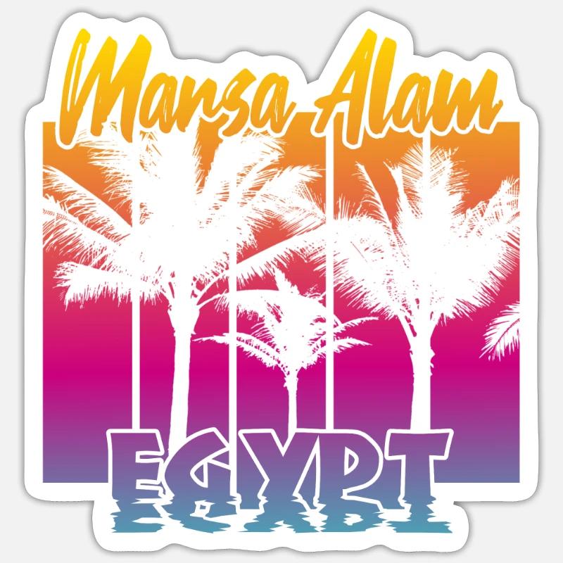 Marsa Alam Égypte - Sticker taille S (10 x 10 cm) - blanc mat