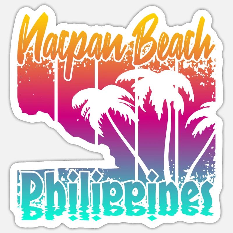 Nacpan Beach Philippines - Sticker Größe S (10 x 10 cm) - Mattweiß