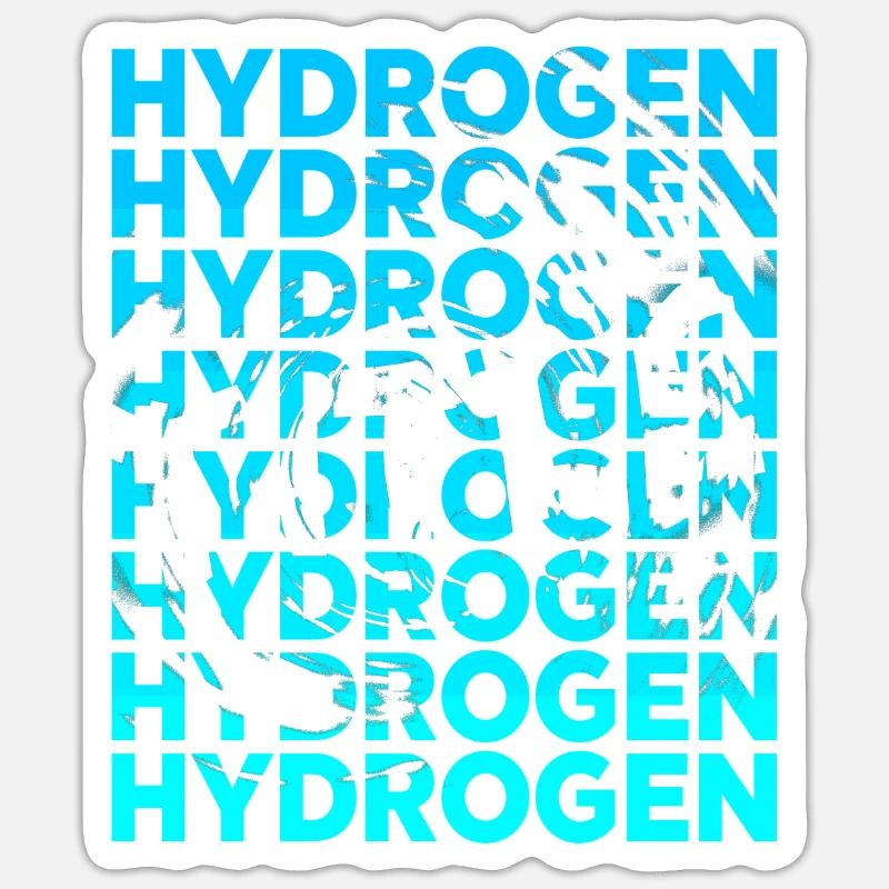 Wasserstoff Hydrogen Energie Element - Sticker Größe S (10 x 10 cm) - Mattweiß