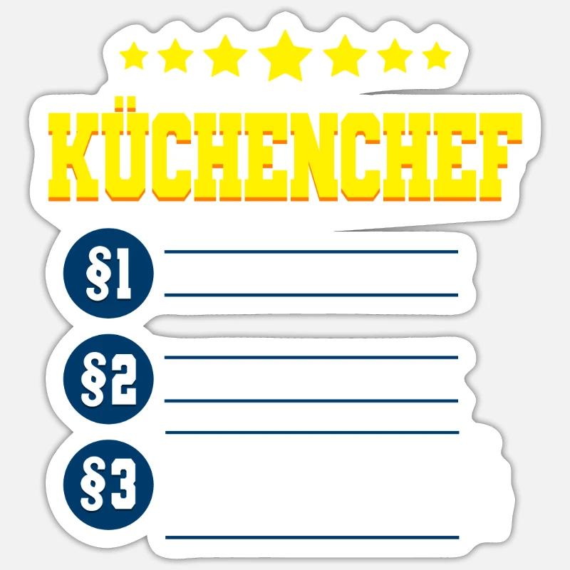 Küchenchef - Sticker Größe S (10 x 10 cm) - Mattweiß