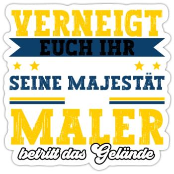 Maler - Sticker Größe S (10 x 10 cm) - Mattweiß - Vorne
