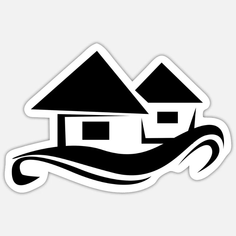 Maison - Sticker taille S (10 x 10 cm) - blanc mat