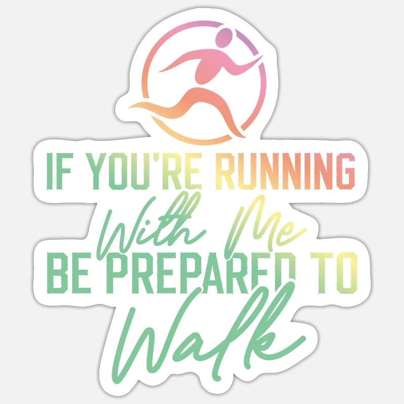 Running Runner Half Marathon Slow - Sticker Größe S (10 x 10 cm) - Mattweiß