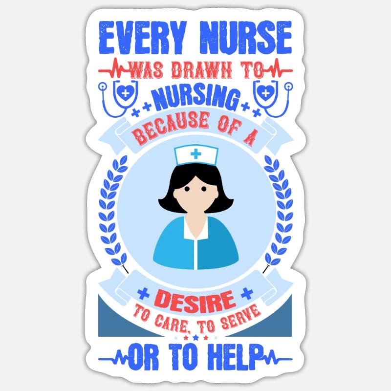 INFIRMIÈRE Infirmière - Sticker taille S (10 x 10 cm) - blanc mat