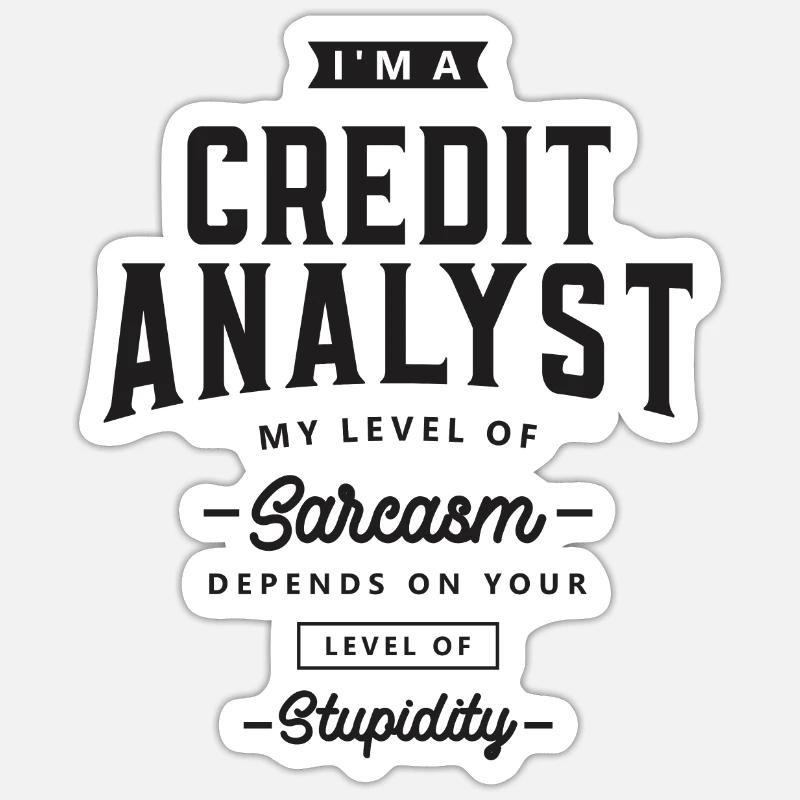 Analyste de crédit Drôle Titre du poste Sticker taille S (10 x 10 cm)