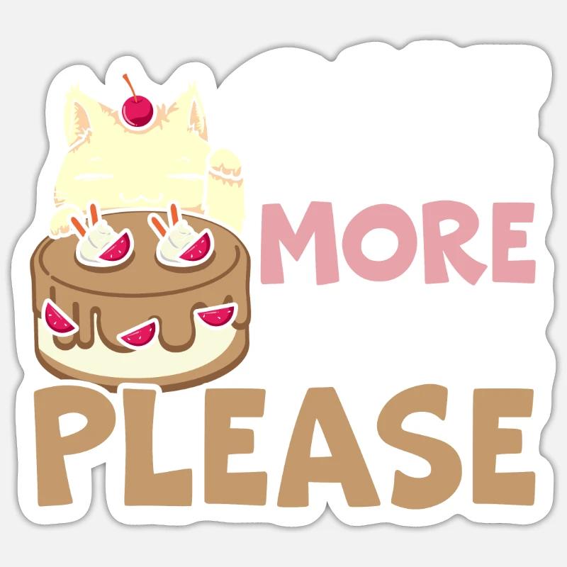 Noch ein Stück bitte Baker Feinschmecker Schokoladenkuchen Sticker Größe S (10 x 10 cm)