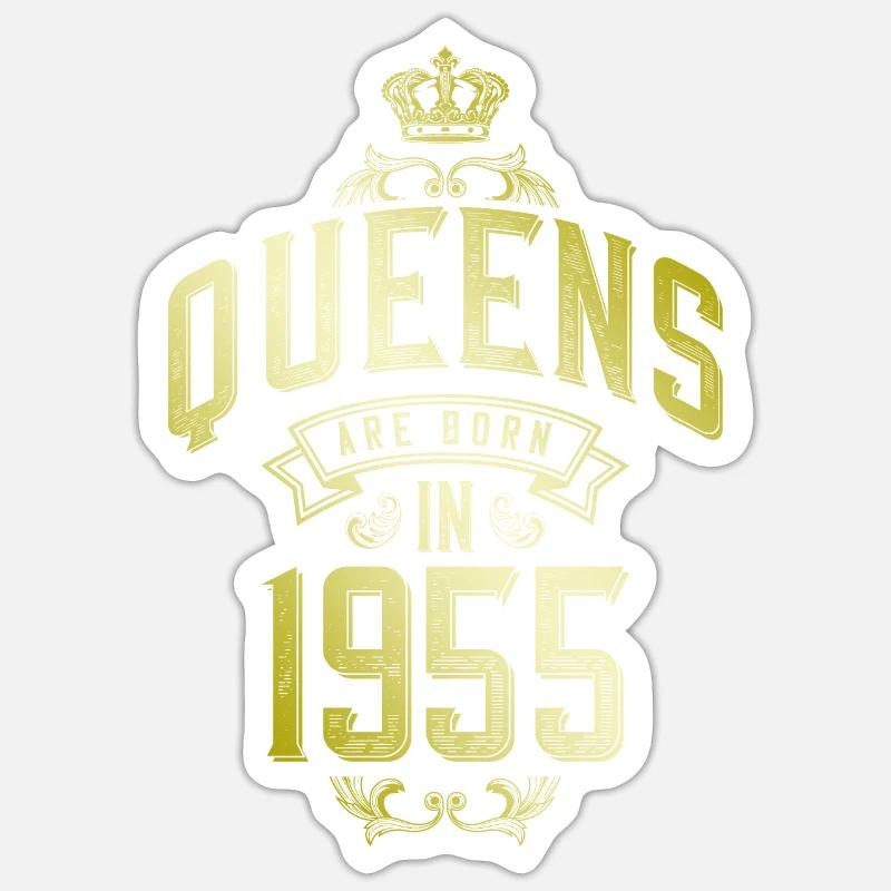 Reines nées en 1955 - Sticker taille S (10 x 10 cm) - blanc mat