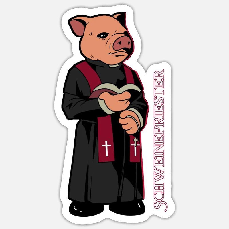 Pig Priests - Sticker size S (10 x 10 cm) - white matte