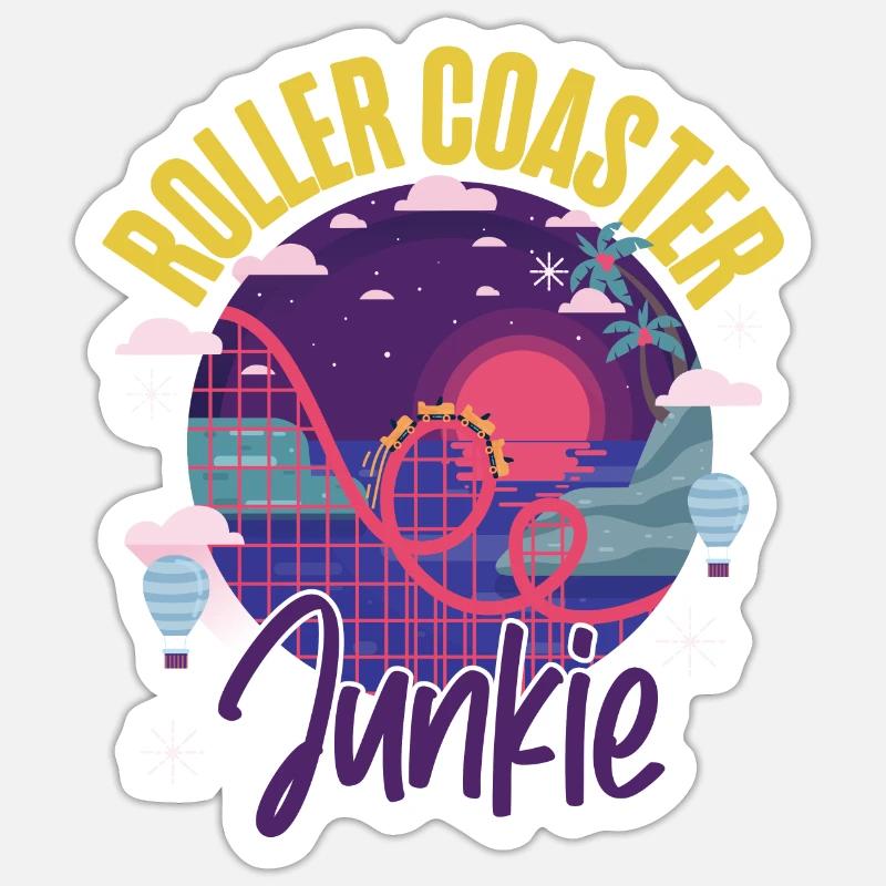 Roller Coaster Roller Coaster - Sticker Größe S (10 x 10 cm) - Mattweiß