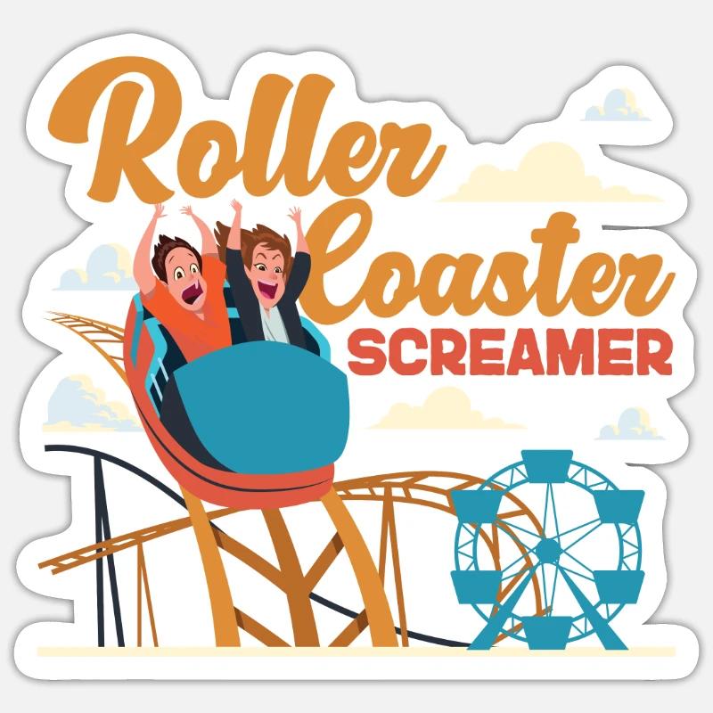 Roller Coaster Roller Coaster - Sticker taille S (10 x 10 cm) - blanc mat