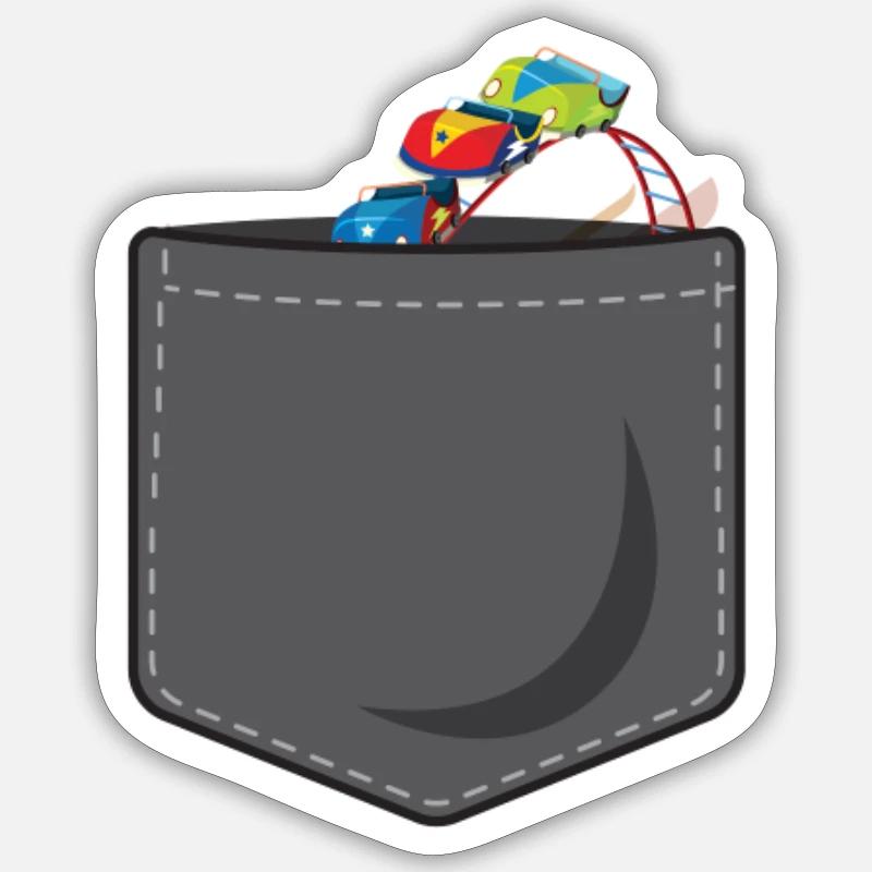 Roller Coaster Pocket - Sticker Größe S (10 x 10 cm) - Mattweiß