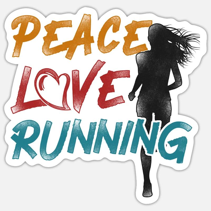 Running Runner Semi-Marathon - Sticker taille S (10 x 10 cm) - blanc mat