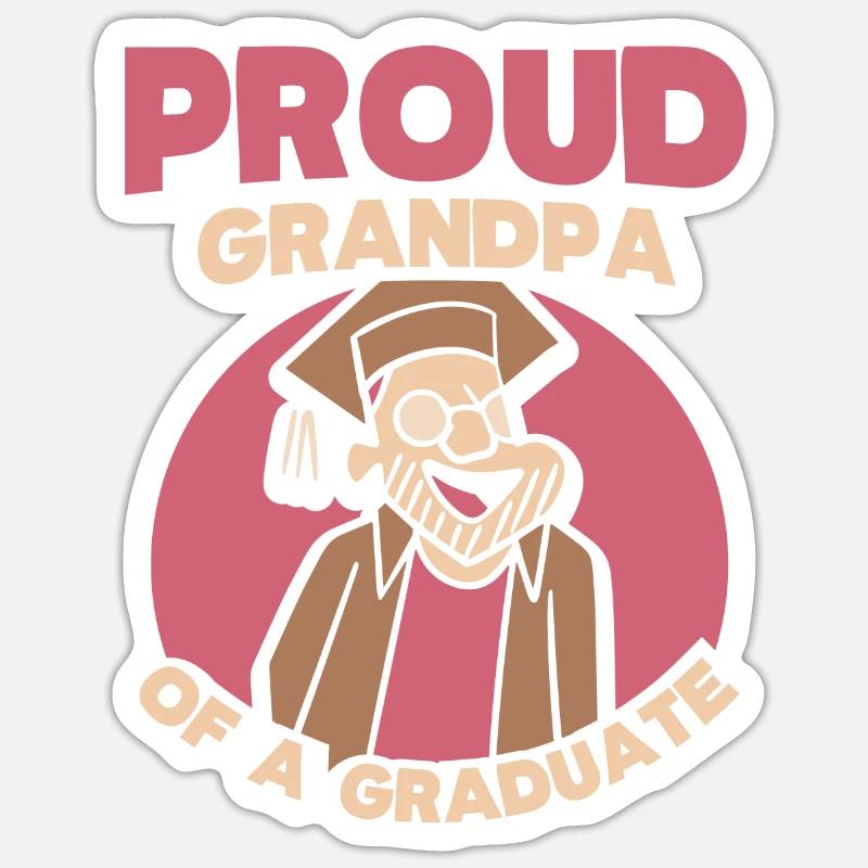 Stolzer Großvater Eines Absolventen Absolvent Sticker Größe S (10 x 10 cm)