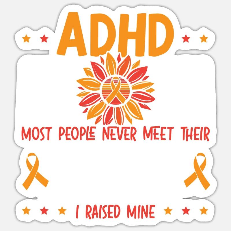 ADHS-Mutter ADHS-Bewusstsein Umarmung der Neurodiversität - Sticker Größe S (10 x 10 cm) - Mattweiß