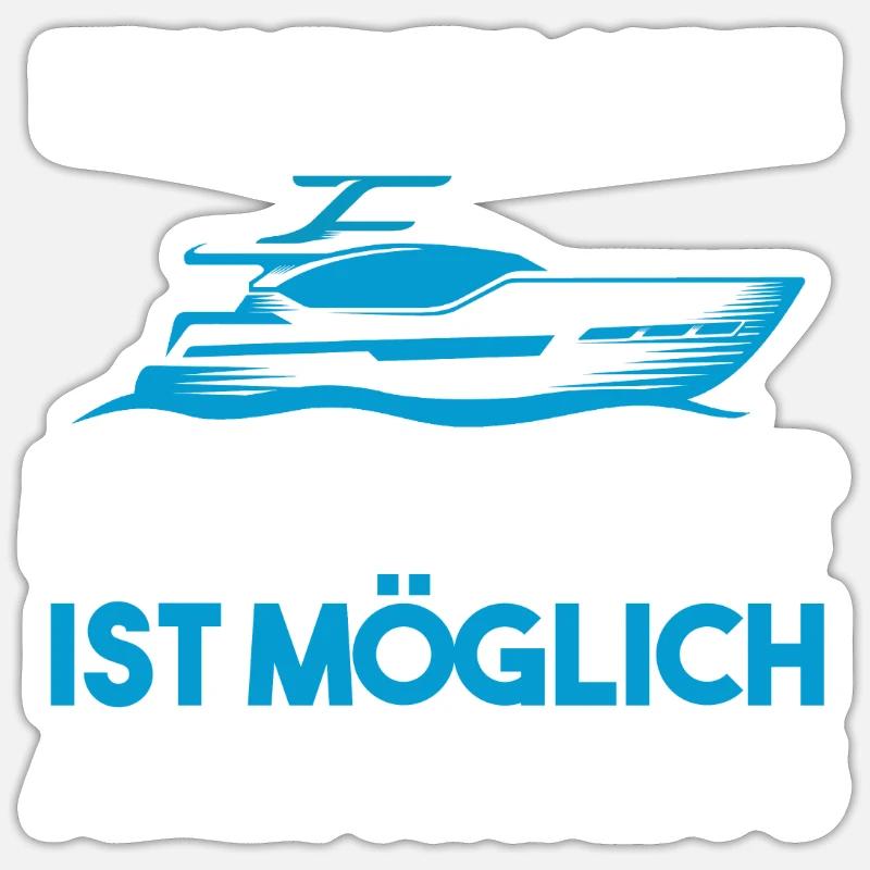 Motorboot Boot Bootfahren Geschenk Sticker Größe S (10 x 10 cm)