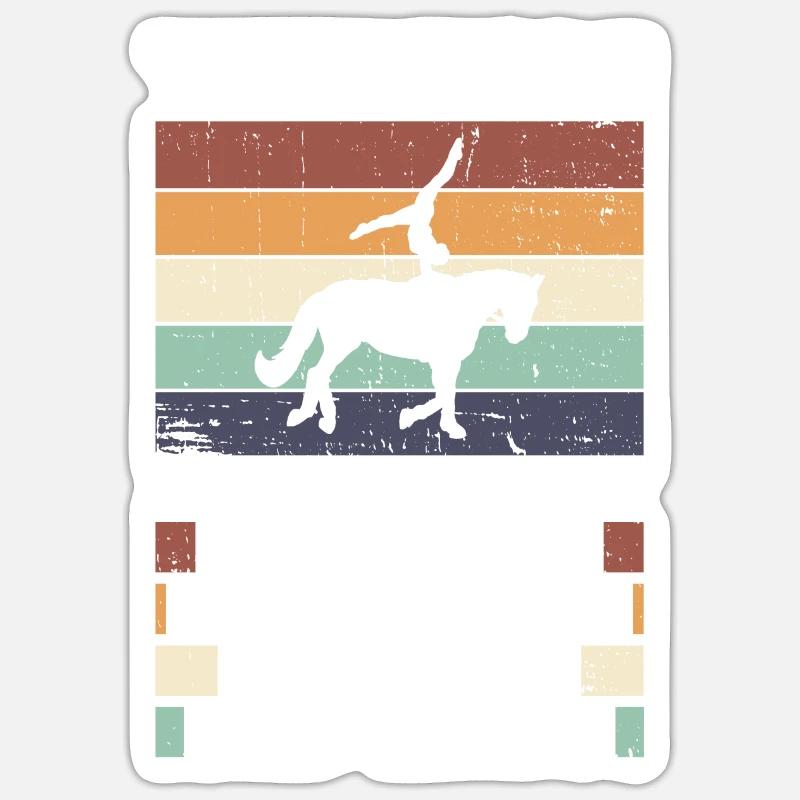 voltige cavalier sauteur - Sticker taille S (10 x 10 cm) - blanc mat